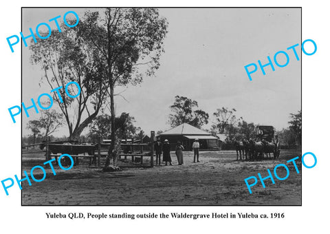 OLD LARGE PHOTO, YULEBA QUEENSLAND, WALDERGRAVE HOTEL c1916