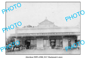 OLD LARGE PHOTO, ABERDEEN NSW, MACKENZIES GENERAL STORE c1900