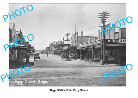 OLD LARGE PHOTO, BEGA NSW, CARP STREET, BEGA CO-OP STORE c1910