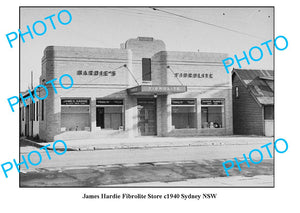 OLD LARGE PHOTO, JAMES HARDIE FIBROLITE STORE c1940 SYDNEY NSW