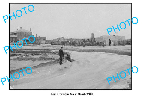 OLD LARGE PHOTO, PORT GERMAIN SOUTH AUSTRALIA IN FLOOD c1910 1