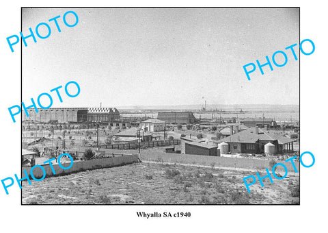 OLD LARGE PHOTO, WHYALLA SOUTH AUSTRALIA, TOWN VIEW c1940