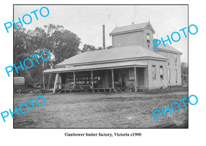 OLD LARGE PHOTO, GUNBOWER VICTORIA, BUTTER FACTORY BUILDING c1900