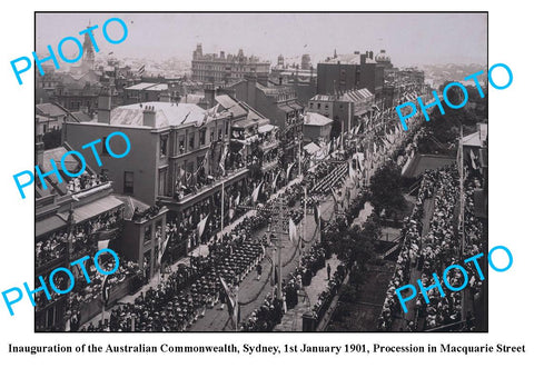 OLD LARGE PHOTO, INAUGURATION OF AUSTRALIAN COMMONWEALTH, SYDNEY NSW c1901