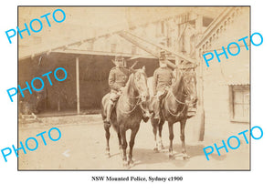 OLD LARGE PHOTO, NSW MOUNTED POLICE ON PATROL, SYDNEY NSW c1900