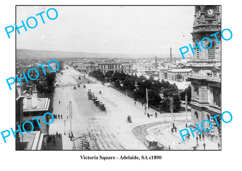 OLD LARGE PHOTO, VICTORIA SQUARE, ADELAIDE SOUTH AUSTRALIA c1890