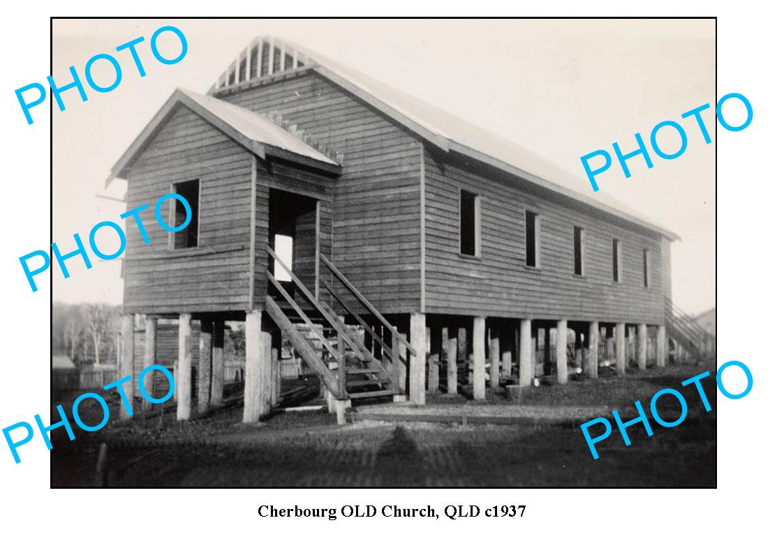 OLD LARGE PHOTO, CHERBOURG QUEENSLAND, OLD CHURCH BUILDING c1937