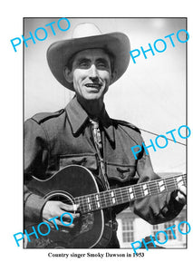 OLD LARGE PHOTO, AUSTRALIAN COUNTRY MUSIC ICON SMOKY DAWSON c1953