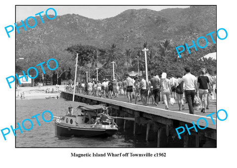 OLD LARGE PHOTO, MAGNETIC ISLAND WHARF, OFF TOWNSVILLE, QLD c1962