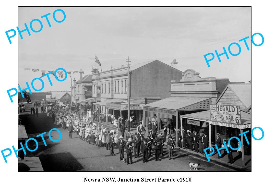 OLD LARGE PHOTO, NOWRA NSW, JUNCTION STREET PARADE c1910