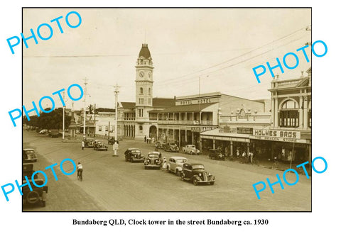 OLD LARGE PHOTO, BUNDABERG QLD, MAIN STREET & ROYAL HOTEL c1930