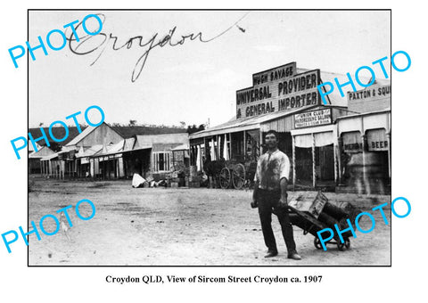 OLD LARGE PHOTO, CROYDON QUEENSLAND, VIEW OF SIRCOM STREET c1907