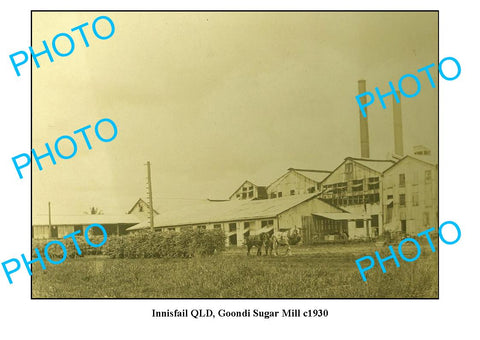 OLD LARGE PHOTO, INNISFAIL QUEENSLAND, GOONDI SUGAR MILL FACTORY c1910