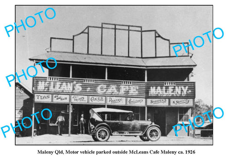 OLD LARGE PHOTO, MALENY QUEENSLAND, McLEANS CAFE BUILDING c1926