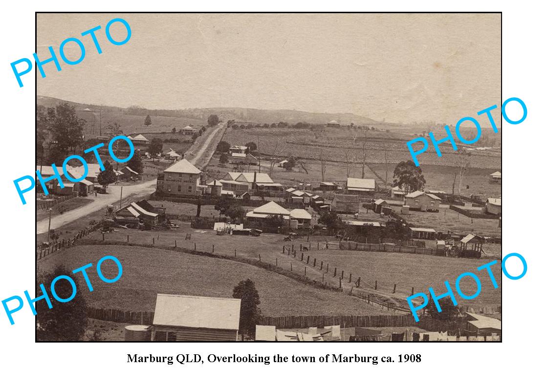 OLD LARGE PHOTO, MARBURG QUEENSLAND, VIEW OF TOWNSHIP c1908