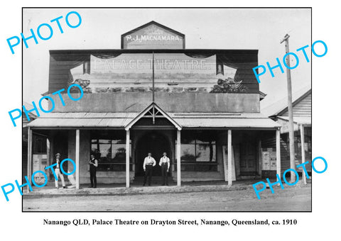 OLD LARGE PHOTO, NANANGO QUEENSLAND, PALACE THEATRE DRAYTON St c1910