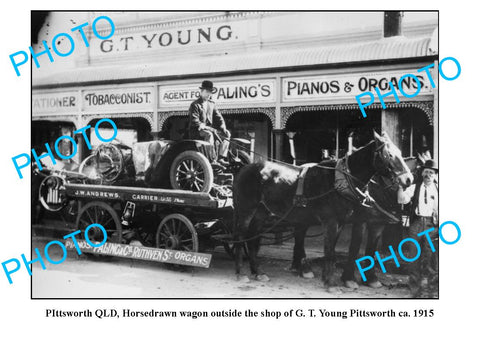 OLD LARGE PHOTO, PITTSWORTH QUEENSLAND, YOUNGS MERCHANT STORE c1915