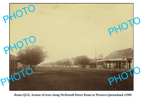 OLD LARGE PHOTO, ROMA QUEENSLAND, VIEW OF McDOWALL STREET c1910