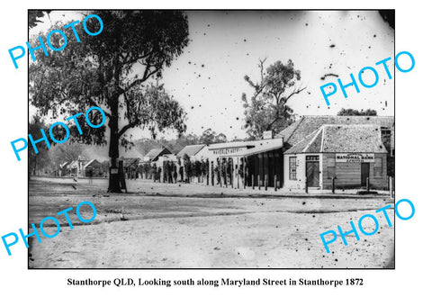 OLD LARGE PHOTO, STANTHORPE QUEENSLAND, LOOKING SOUTH ALONG MARYLAND St c1872