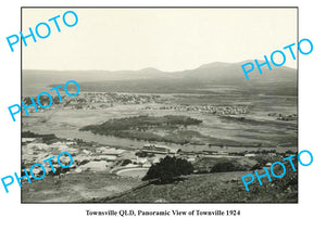 OLD LARGE PHOTO, TOWNSVILLE QUEENSLAND, PANORAMA OF TOWNSHIP c1924 1