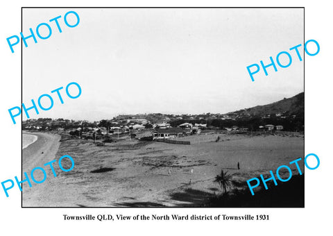 OLD LARGE PHOTO, TOWNSVILLE QUEENSLAND, VIEW OF THE NORTH WARD DISTRICT c1931