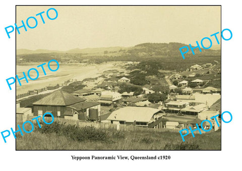 OLD LARGE PHOTO, YEPPOON QUEENSLAND, PANORAMA OF THE TOWNSHIP c1920