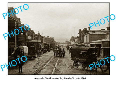 OLD LARGE PHOTO, ADELAIDE, SOUTH AUSTRALIA, RUNDLE STREET c1900