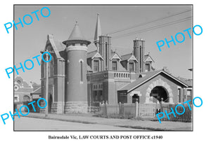 OLD LARGE PHOTO, BAIRNSDALE VICTORIA, LAW COURTS & POST OFFICE c1940