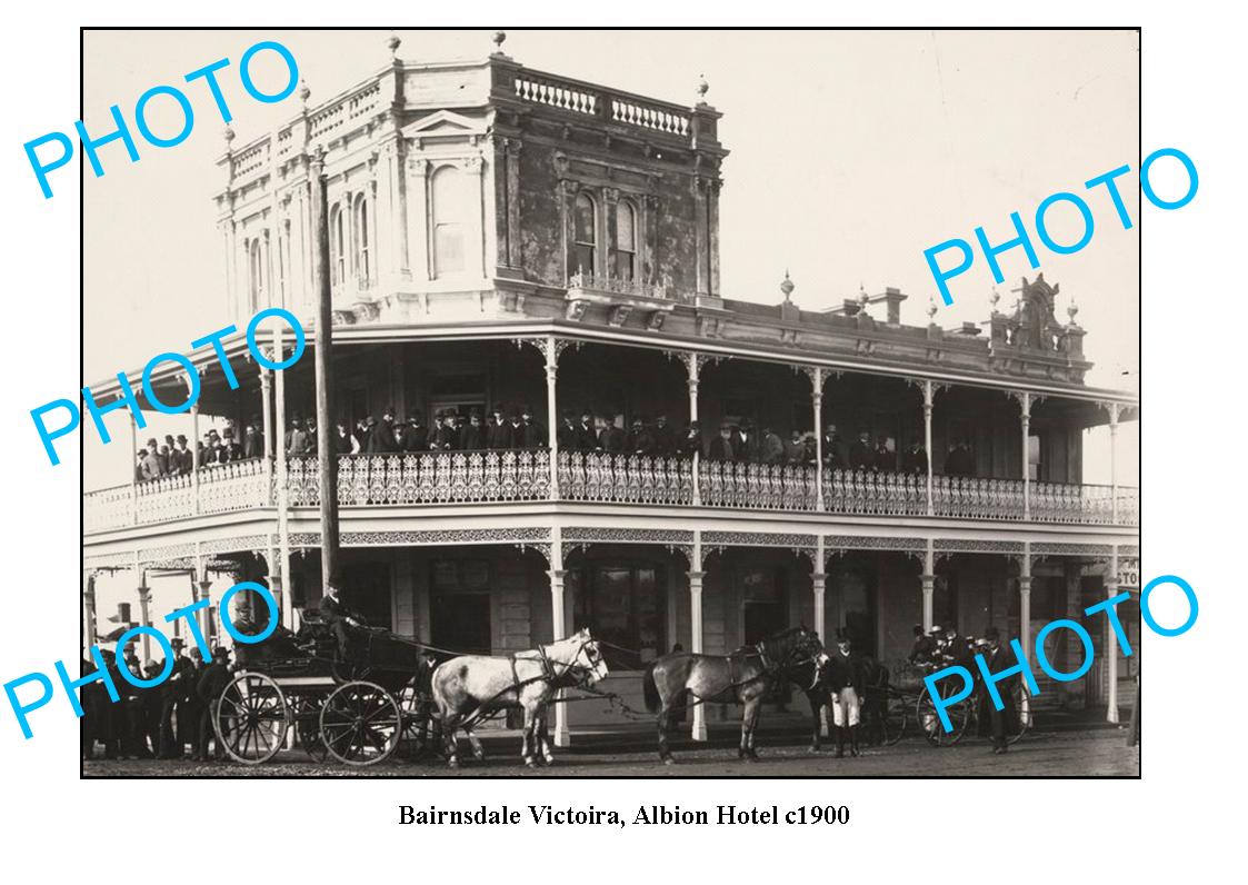 OLD LARGE PHOTO, BAIRNSDALE VICTORIA, ALBION HOTEL c1900