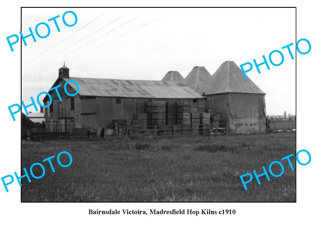 OLD LARGE PHOTO, BAIRNSDALE VICTORIA, MADRESFIELD HOP KILN c1910