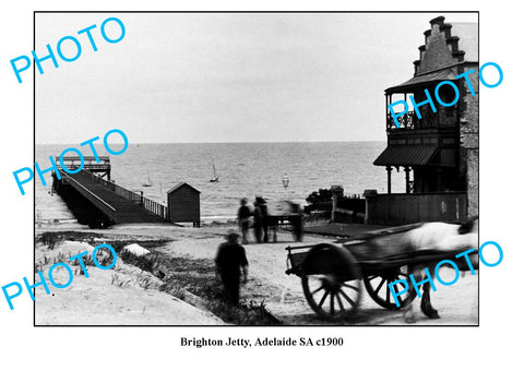 OLD LARGE PHOTO, BRIGHTON JETTY, ADELAIDE SOUTH AUSTRALIA c1900