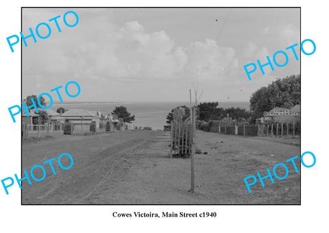 OLD LARGE PHOTO, COWES PHILLIP ISLAND VICTORIA, MAIN STREET c1940