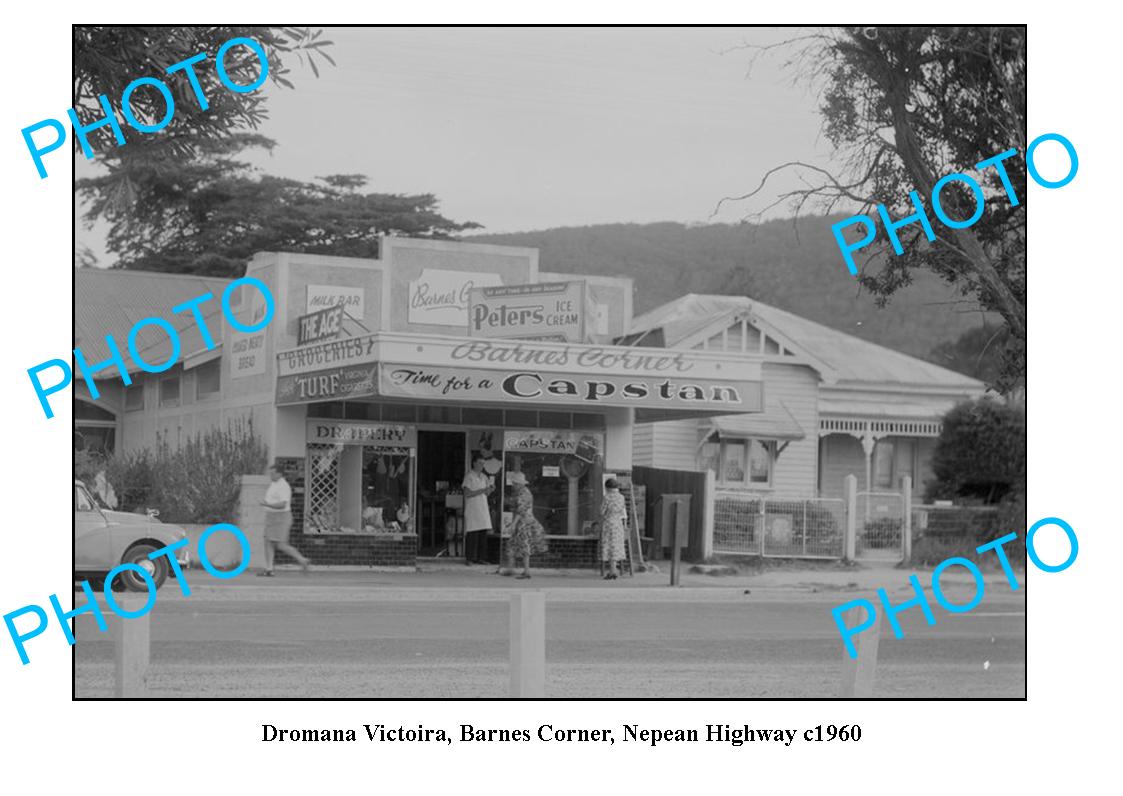 OLD LARGE PHOTO, DROMANA VICTORIA, BARNES CORNER, NEPEAN HIGHWAY c1960