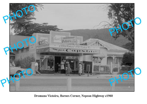 OLD LARGE PHOTO, DROMANA VICTORIA, BARNES CORNER, NEPEAN HIGHWAY c1960