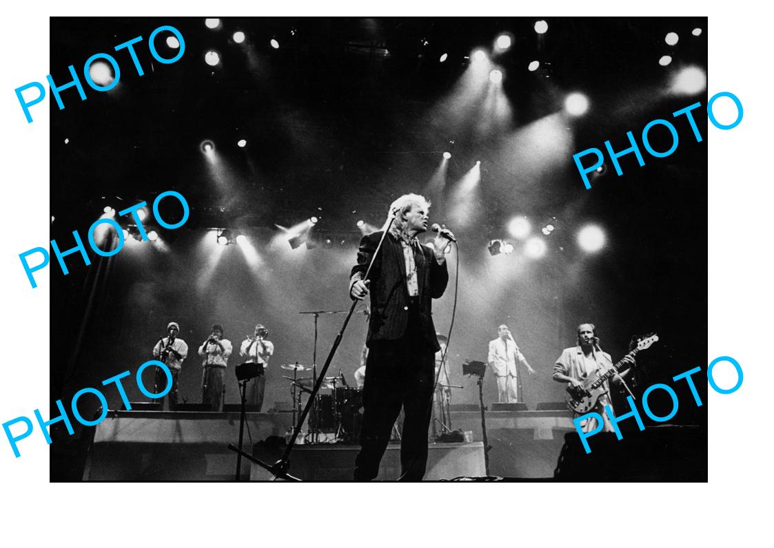 LARGE PHOTO, AUSTRALIAN POP ICON JOHN FARNHAM IN CONCERT c1980s