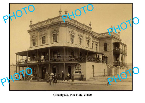 OLD LARGE PHOTO, GLENELG, ADELAIDE SOUTH AUSTRALIA, PIER HOTEL c1890