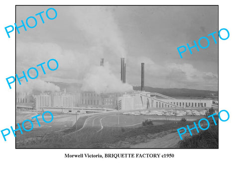 OLD LARGE PHOTO, MORWELL VICTORIA, BRIQUETTE FACTORY c1950