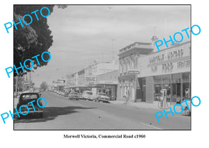 OLD LARGE PHOTO, MORWELL VICTORIA, VIEW OF COMMERCIAL ROAD c1960