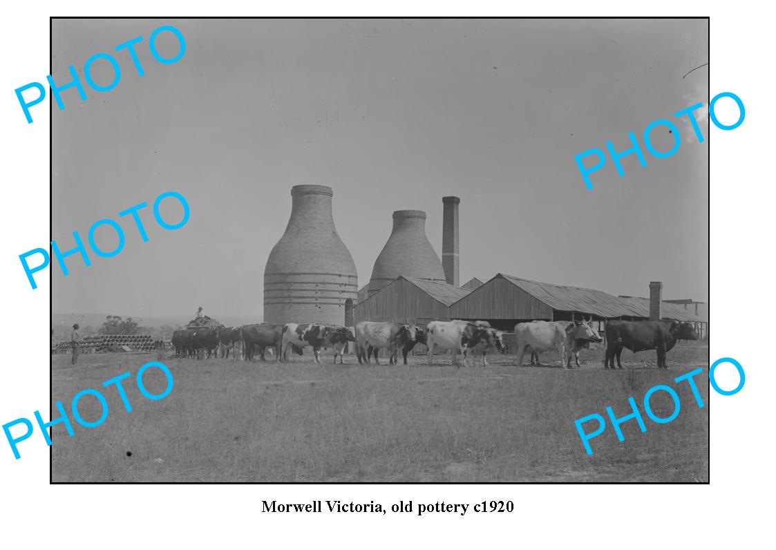 OLD LARGE PHOTO, MORWELL VICTORIA, OLD POTTERY KILNS c1920