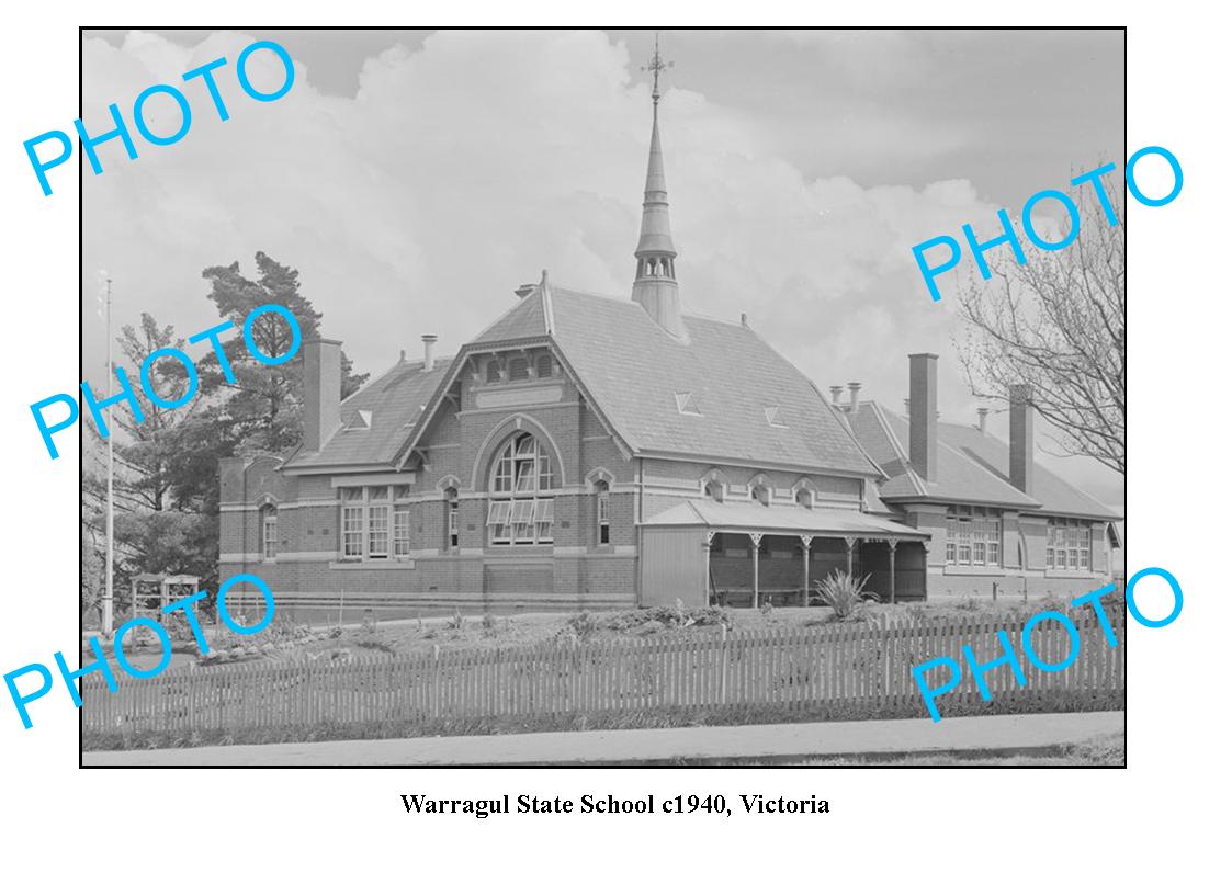 OLD LARGE PHOTO, WARRAGUL VICTORIA, STATE SCHOOL BUILDING c1940