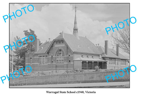 OLD LARGE PHOTO, WARRAGUL VICTORIA, STATE SCHOOL BUILDING c1940