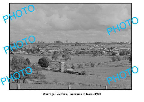 OLD LARGE PHOTO, WARRAGUL VICTORIA, PANORAMA OF TOWN c1920