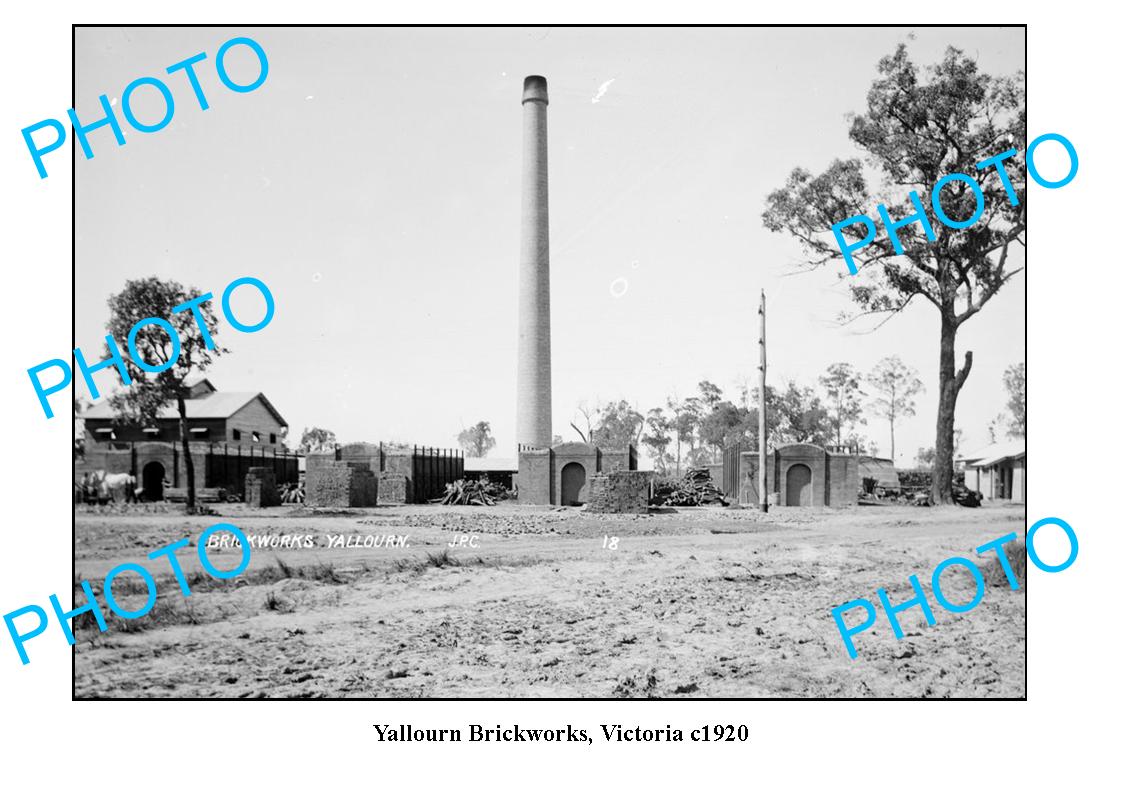 OLD LARGE PHOTO, YALLOURN VICTORIA, VIEW OF BRICKWORKS c1900