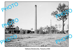 OLD LARGE PHOTO, YALLOURN VICTORIA, VIEW OF BRICKWORKS c1900