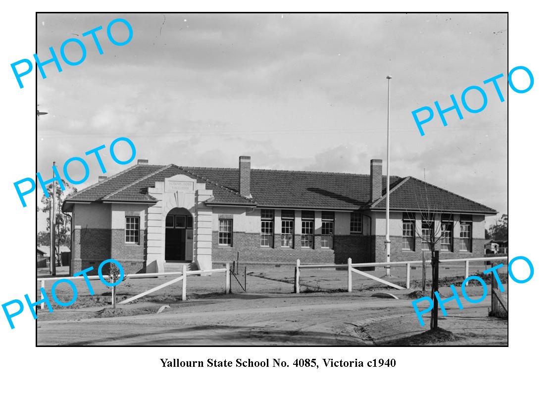 OLD LARGE PHOTO, YALLOURN VICTORIA, STATE SCHOOL BUILDING c1940