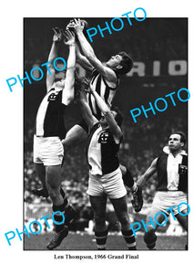 LARGE PHOTO FEATURING COLLINGWOOD FC GREAT LEN THOMPSON 1966 GRAND FINAL MARK