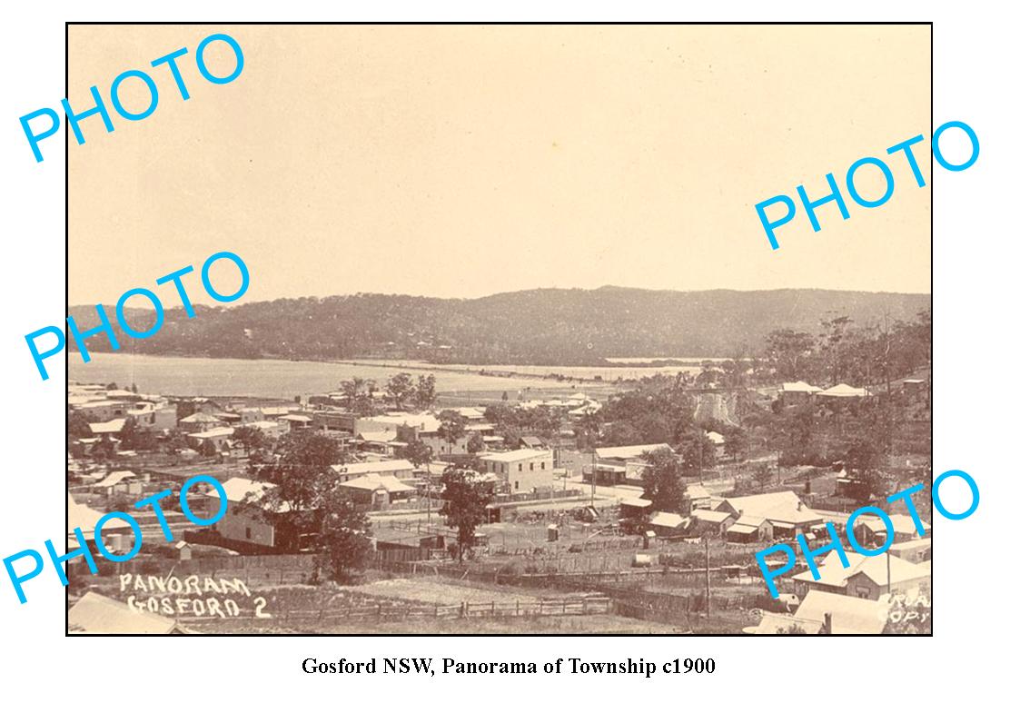 OLD LARGE PHOTO, GOSFORD NSW, PANORAMA OF TOWNSHIP c1900