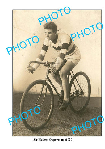 OLD LARGE PHOTO, AUSTRALIAN CYCLING GREAT HUBERT OPPERMAN. MALVERN STAR c1930