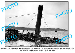 OLD LARGE PHOTO, KUTTABUL FERRY, SUNK BY JAPAN MIDGET SUBMARINE, SYDNEY HARBOUR
