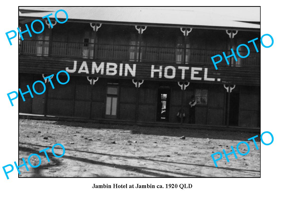 OLD LARGE PHOTO, JAMBIN QUEENSLAND, VIEW OF JAMBIN HOTEL c1920